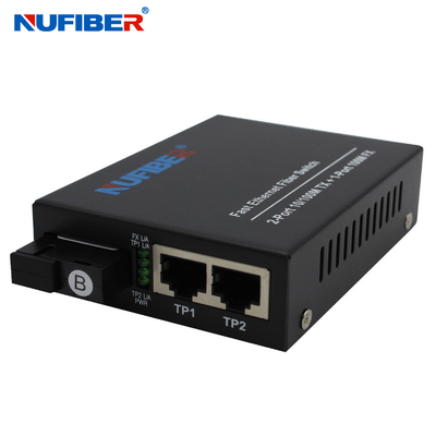 10 100M Ethernet Fiber Switch 2 UTP 1 porto do SC 3 anos de garantia