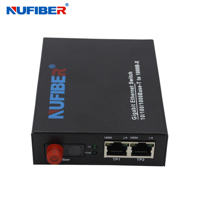 1000M conversor portuário do interruptor de 2 ethernet da fibra do gigabit de Bidi FC 1310nm/1550nm da fibra Rj45+1