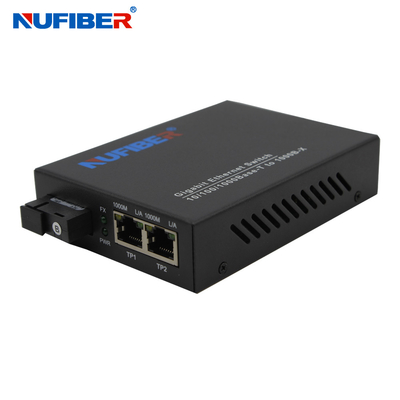 o interruptor de rede de 2port Gigabit Ethernet com fibra move o consumo de potência pequeno