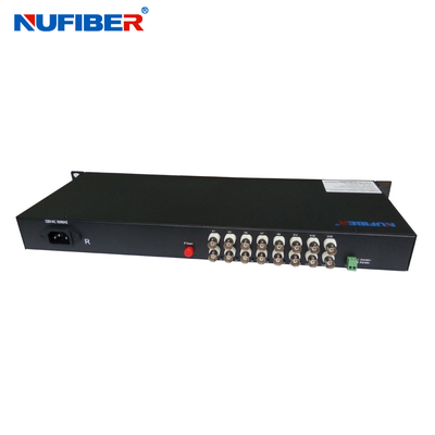 Conversor video 16BNC da fibra coaxial aos padrões video do transmissor de Ovideo da fibra e do apoio NTSC, do AMIGO ou do SECAM do receptor