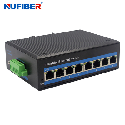 Interruptor industrial portuário de Gigabit Ethernet do interruptor 8 industriais Unmanaged do trilho do ruído
