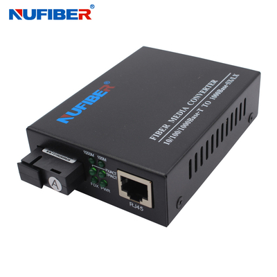 Conversor 10/100/1000M SC 1310nm/1550nm de Simplex Single Mode dos meios do gigabit de Nufiber