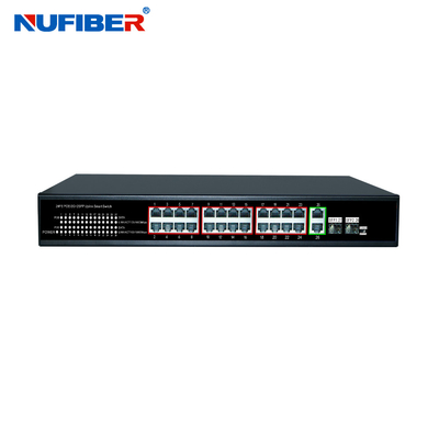10 / OEM de 100M/ODM 4 gigabits portuários do ponto de entrada do interruptor da fibra de 8 16 24 ethernet com 2 portos de SFP