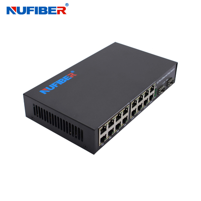 Os ethernet de SFP do gigabit comutam o interruptor DC12V de 16 RJ45 ethernet da fibra do entalhe de SFP dos portos 2
