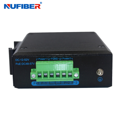Industrial Gigabit SFP Ethernet Switch 1.25G SFP para 4*10/100/1000Mbps RJ45 Din Rail Mount DC10~47V