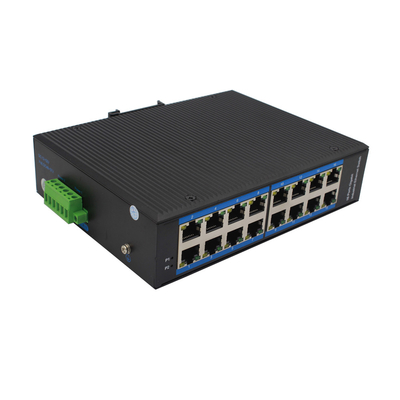Interruptor POE Ethernet Industrial não gerenciado 16*10/100Mbps RJ45 Port Din Rail Mount DC48V