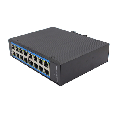 Interruptor POE Ethernet Industrial não gerenciado 16*10/100Mbps RJ45 Port Din Rail Mount DC48V