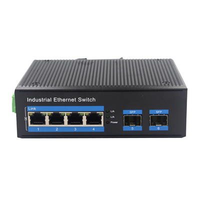 OEM Industrial SFP Ethernet Switch 10/100/1000M RJ45 4 Port para 2 1000M SFP Slot Media Converter DC24V