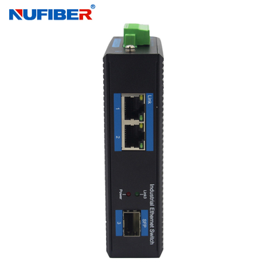 Industrial SFP Ethernet Switch Gigabit 3 portas 1.25G SFP para 2 RJ45 Port SFP Media Converter DC24V