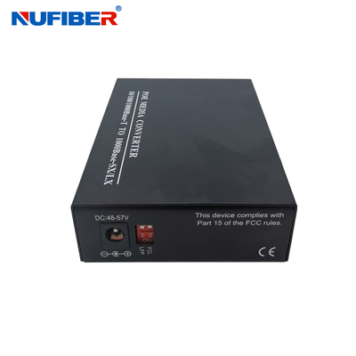 Conversor de mídia óptico Gigabit POE 15W SFP para RJ45 100/1000Mbps SFP para UTP POE Media Converter