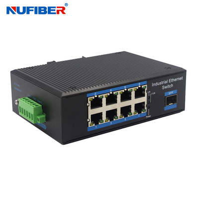 Din Rail Mount Industrial SFP Ethernet Switch 1.25G slot SFP para 8 10/100/1000Mpbs RJ45 Switch de rede