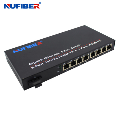 1000M 8 o ODM portuário do OEM do interruptor 1310nm 20km dos ethernet da fibra Rj45 apoiou