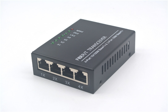 Interruptor dos ethernet da fibra de UTP da caixa do ferro, interruptor de 10 ethernet do porto 100Mbps 4